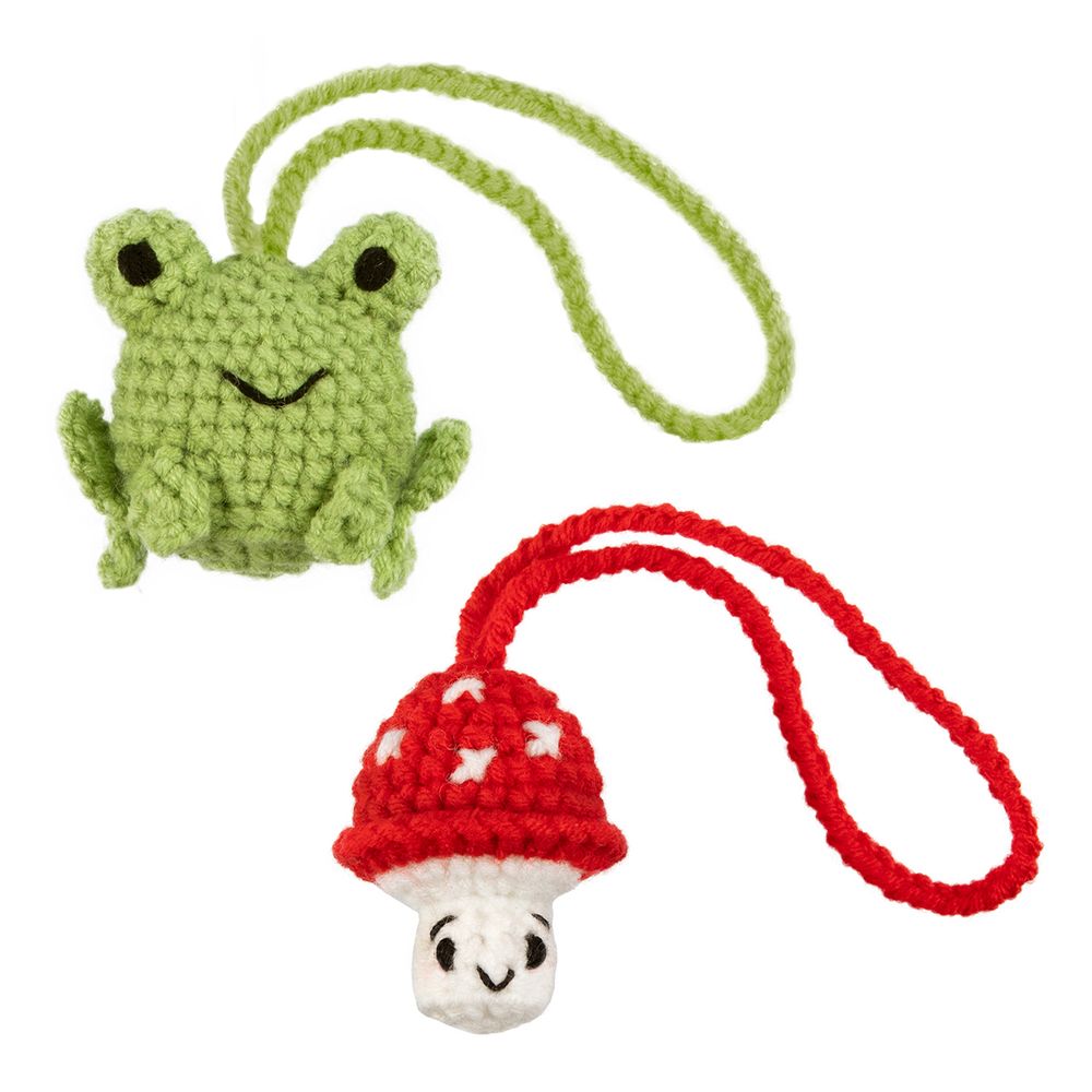 Набор для вязания игрушки Miadolla AMG-MN-0150, Лягушонок и мухомор, 5 см