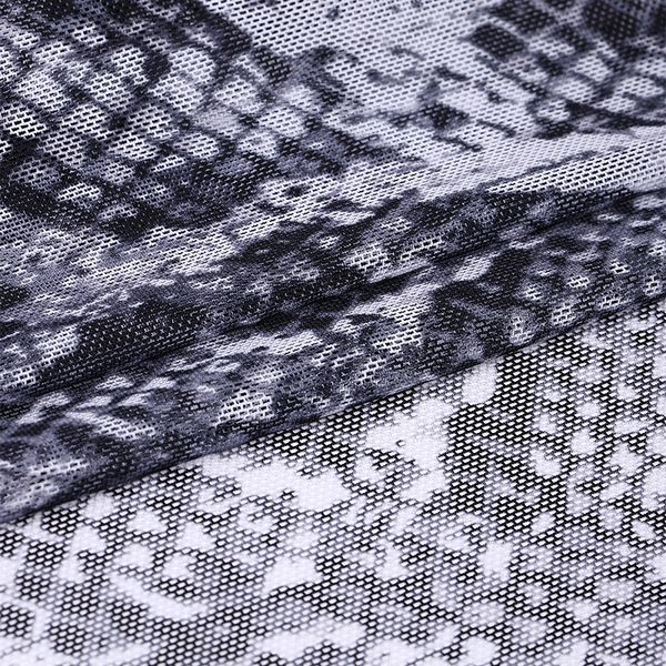 Сетка бельевая эластичная 100 г/м², шир.160 см / 3 метра.SZ025816, принт питон, цв.белый+черный /SZ025816.19/3/