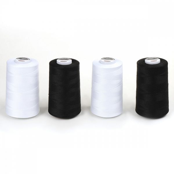 Нитки швейные Max 40/2, 4570 м (5000 ярд), черные, белые / 4 бобины