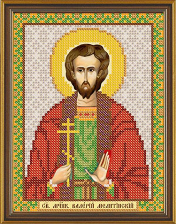 Канва с рисунком для вышивания бисером Нова Слобода, Св. Мч. Валерий Мелитинский, 13х17 см
