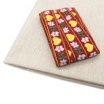 Ткань для рукоделия в наборе с тесьмой жаккард 50х50см+2м (21947/21111 красный) 29503