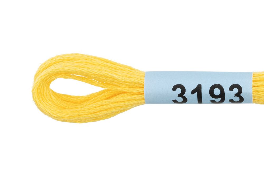 Мулине Gamma 100% хлопок, цв.3193 желтый, 24 мотка по 8 метров