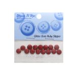 Кабошон декор подарков Круги малые 15 шт, красный с блестками, Dress it up