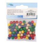 Бусины дерево мультиколор, 8 мм, 80 шт, Glorex /TOS/