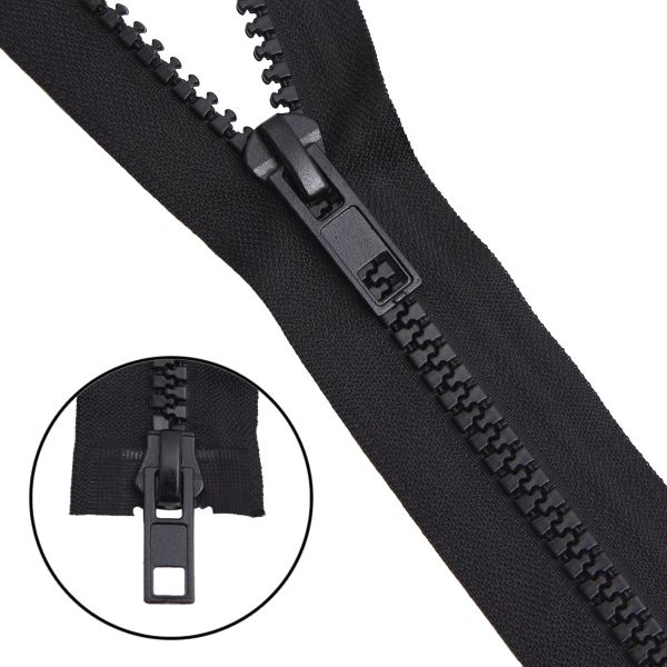 Молния трактор Т8 (8 мм) 2 зам., разъем., 75 см, 580 черный, 322, 5 шт