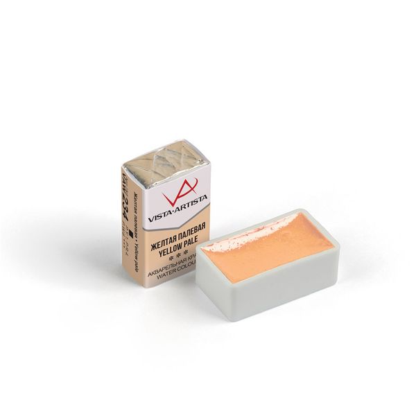 Краска акварель художественная, кювета 2.5 мл, 234 желтая палевая, Vista-Artista VAW