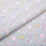 Ткань для пэчворка Peppy Молочные сны фланель, отрез 100х110 см, 175 г/м², МС-18 серый, Peppy