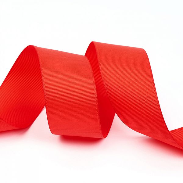 Лента репсовая (в рубчик) 38.0 мм, 235 класс.красный, уп. 27,4м