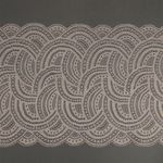 Кружево бельевое эластичное 210 мм / 10 м, цв.L168 серебристый пион, Kruzhevo