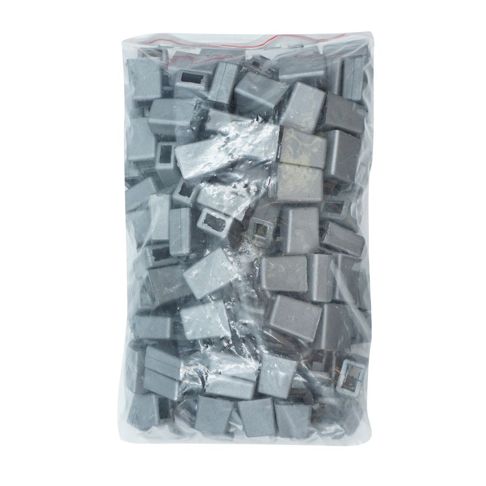 Наконечник для шнура пластик 17х11 мм, ПП, серебро, 100 шт