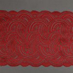 Кружево бельевое эластичное 210 мм / 10 м, цв.SD163 красный, Kruzhevo