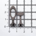 Крючки пришивные декоративные 36х10 мм, олово (чер.никель)), 6 шт