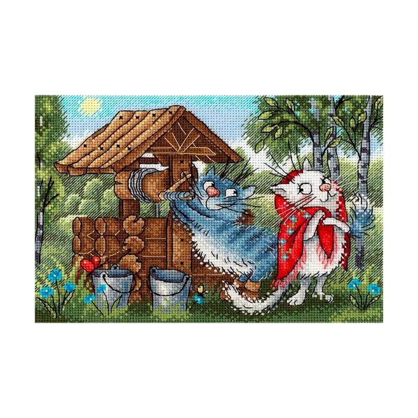 Набор для вышивания нитками МП Студия, Свидание у колодца 13х18см