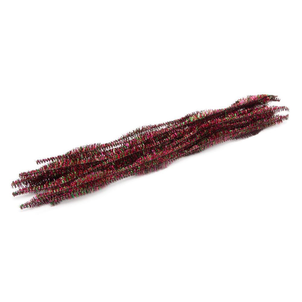 Проволока синельная блестящая Цветок 12 мм / 300мм, 15 шт, Astra&Craft (B-041 радужный красный)