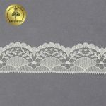 Кружево отделочное в стиле "трикотаж" 40 мм, TBY 1661, цв.02 молочный, уп.27.4м