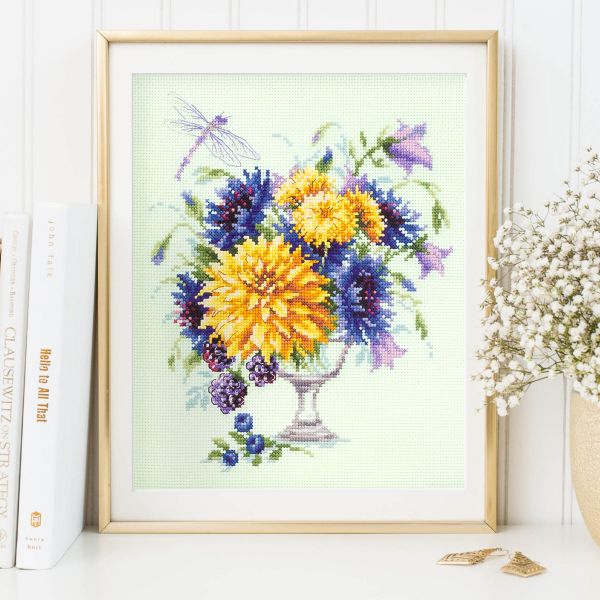Набор для вышивания нитками Чудесная игла, Летний Букетик 20х23 см