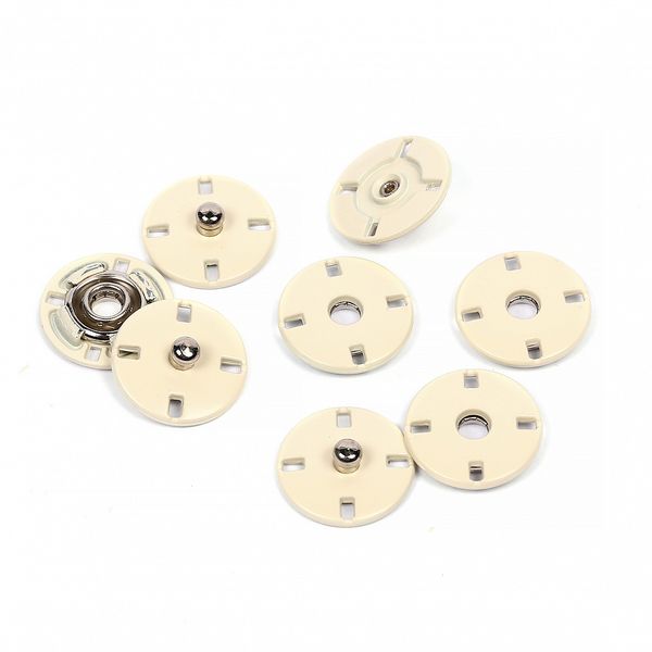 Кнопка пришивная металл ⌀15.0 мм, S0005, цв.молочный, 20 шт, TBY