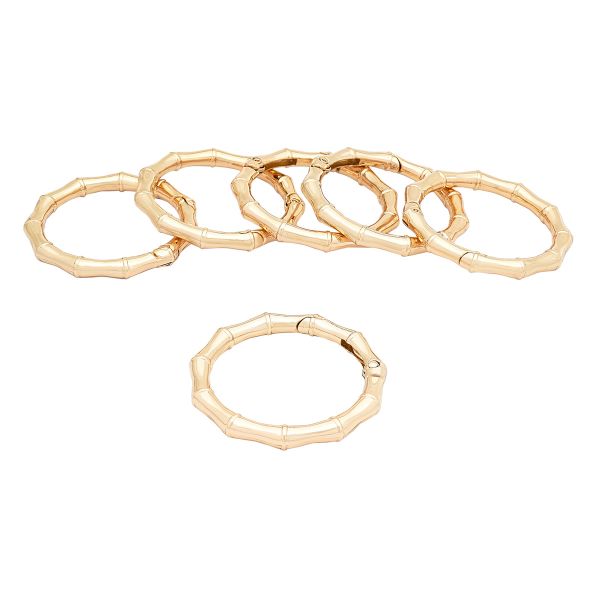 Карабин металл кольцо ⌀38 мм, декоративный, золото, MB_2231, 6 шт