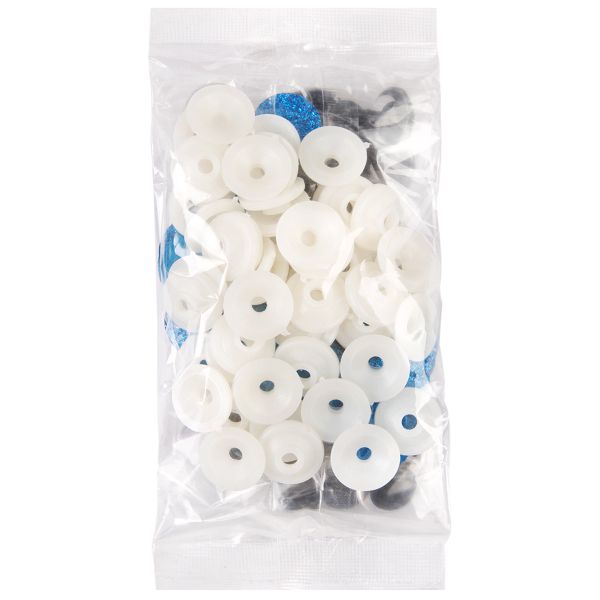 Глаза пластиковые с блестящей вставкой ⌀22 мм, 50 шт, синий, HobbyBe PGSB-22F