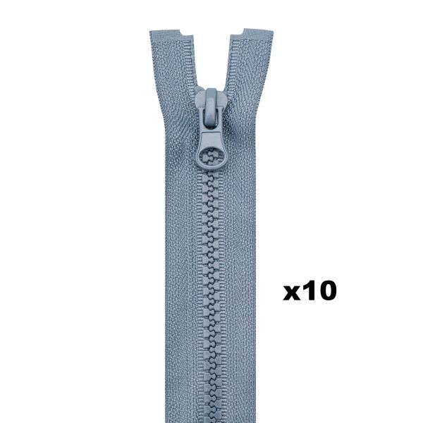 Молния трактор Т5 (5 мм) 1 зам., разъем., 70 см, F316 серый, 10 шт
