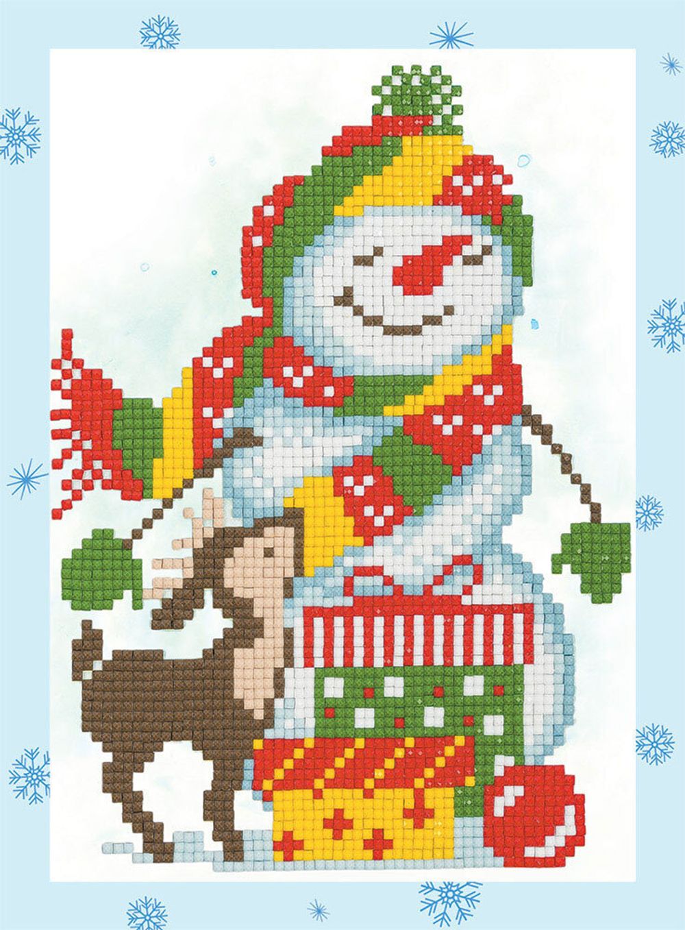 Алмазная (кристальная) мозаика Фрея, Снеговик, 19,5х14 см