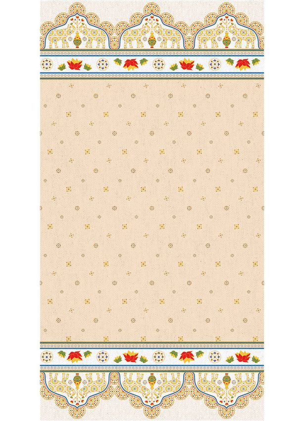 Ткань для пэчворка Peppy Индийское сари, рулон 112 см / 5 метров, ИС-01 Панель кремовый, Peppy