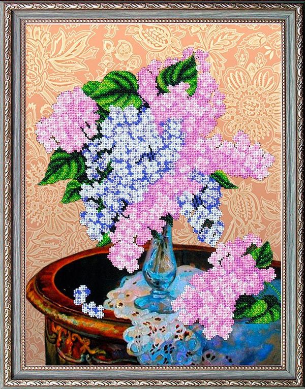 Набор для вышивания бисером Магия канвы, Букетик сирени 39х29.5 см