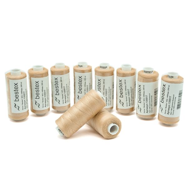Нитки швейные бытовые Bestex 40/2, 365 м (400 ярд) / 10 кат., 009 кремово-бежевый