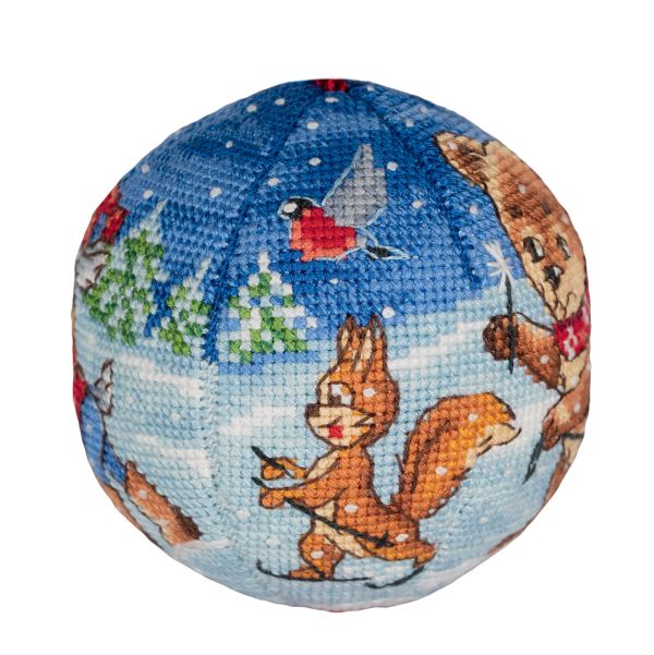 Набор для вышивания нитками Panna, новогодняя игрушка Праздник к нам приходит, 6х6 см
