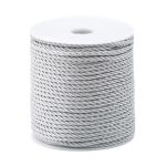 Шнур витой ⌀3.0 мм / 50 метров, металлизированный, серебро