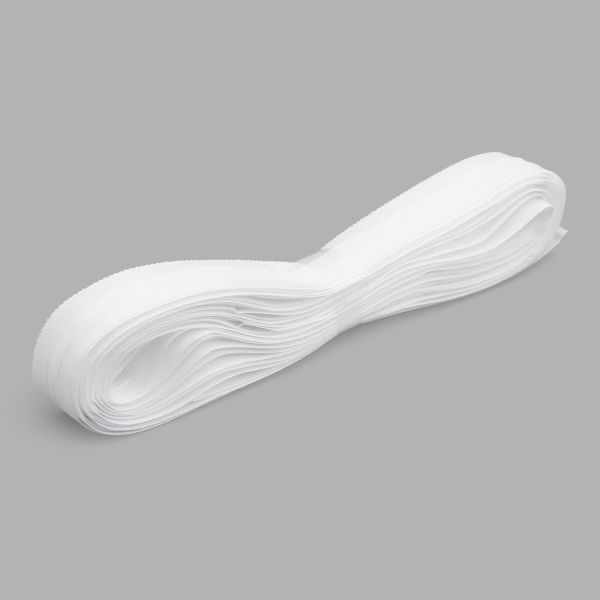 Лента (тесьма) шторная: сборка параллельная 25 мм / 10 метров, (1 ряд петель, 2 шнура), белый ТУ, (C18)