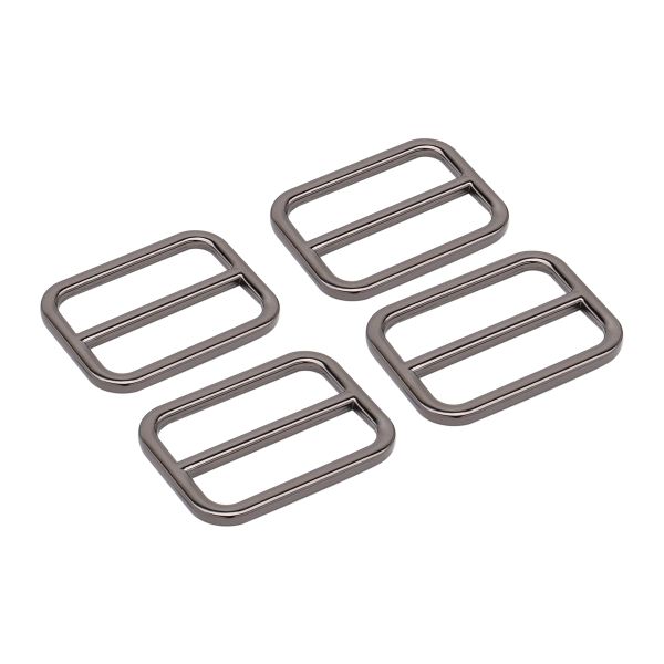 Пряжка регулировочная металл 30 мм (36х27 мм, d-3 мм, литая, черный никель, 4 шт