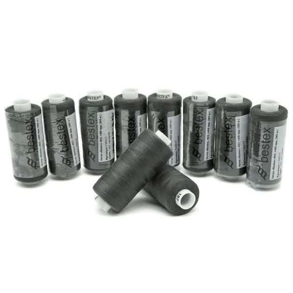 Нитки швейные бытовые Bestex 40/2, 365 м (400 ярд) / 10 кат., 187 графитовый