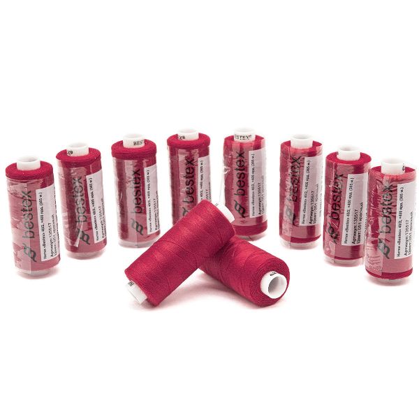 Нитки швейные бытовые Bestex 40/2, 365 м (400 ярд) / 10 кат., 051 пуансеттия красная