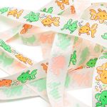 Лента репсовая (в рубчик) PREMIUM Рыбки 22 мм, 22,5м (029 белый)