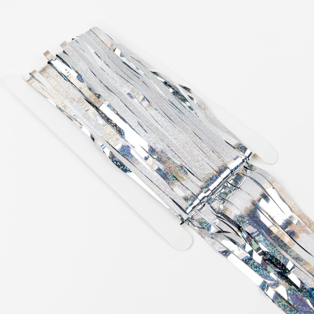 Занавес праздничный Дождик 100х200 см, 05-серебряный, голография, Boomzee GBZ-07