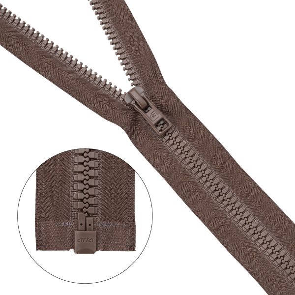 Молния трактор Arta Т6 (6 мм) 1 зам., разъем., 70 см, (2076), A569 светло-коричневый, НОВЫЙ МАТОВЫЙ ЗАМОК, уп.50 штук