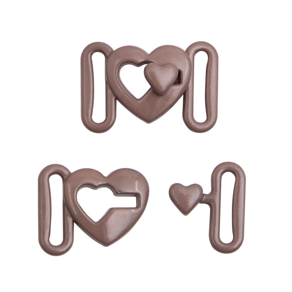 Пряжка-застежка для бюстгальтера металл 8.0 мм, металл/эмаль, C072 шиншилла, 10 шт