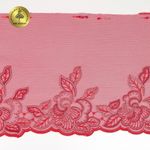 Кружево на сетке (вышитое) 240мм цв.бордо, правая, 6,2м, Kruzhevo
