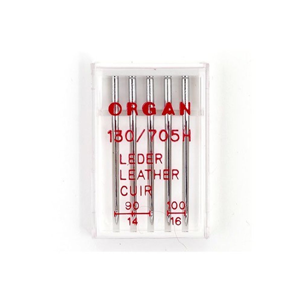 Иглы Organ, для кожи №90-100 для бытовых швейных машин, уп. 5 игл