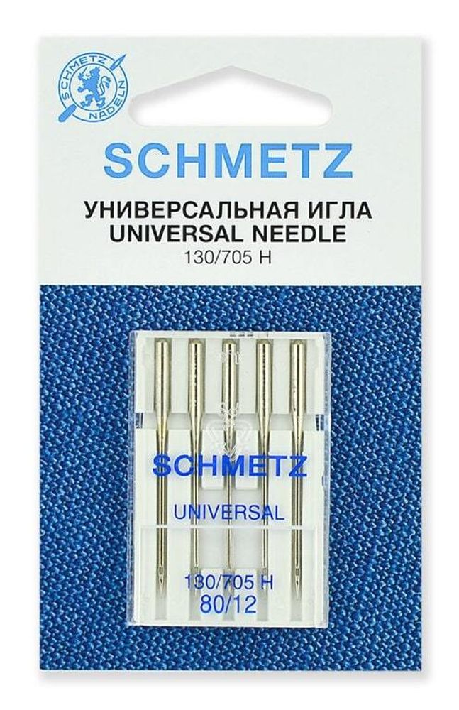 Иглы для швейных машин стандартные Schmetz №80, 5 шт, 22:15.2.VCS, 10 блист.