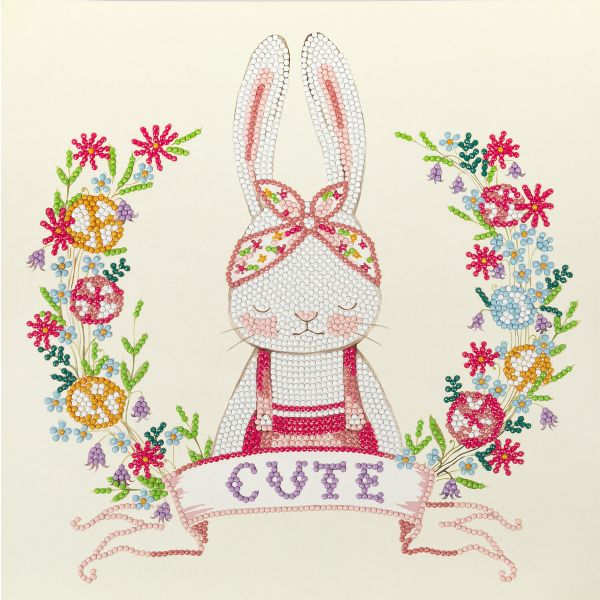 Алмазная (кристальная) мозаика Фрея, постер Милая зайка, 30х30 см