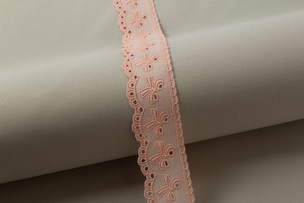 Кружево шитьё 40 мм / 10 м, розовый, Gamma GYEM-4001