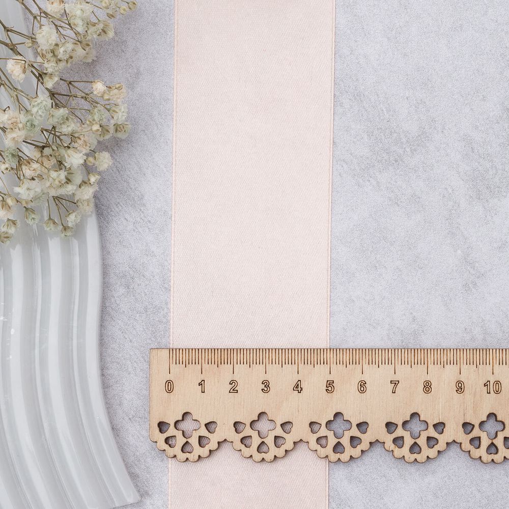 Лента атласная 1-сторонняя 50.0 мм / 22.86±1 метров, 006 светлый персик, Globus