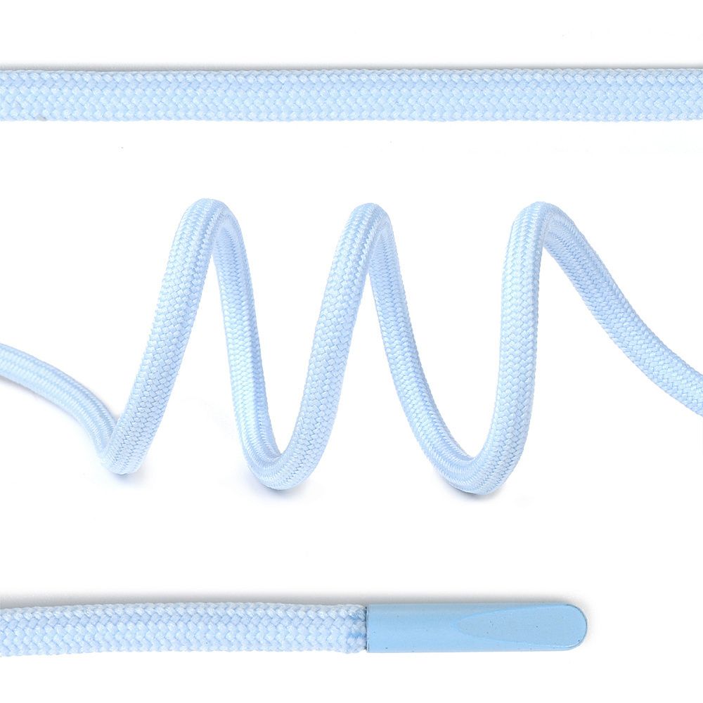 Шнурки круглые полиэфир 4 мм цв.голубой S350 7290-0036, длина 130 см, упак. 50 шт