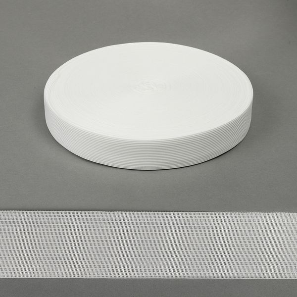 Тесьма (лента) окантовочная 32 мм / 100 метров, вязаная, 3.2 г/м, 32С-32/32 цв.белый