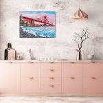 Алмазная (кристальная) мозаика Фрея, на подрамнике Мост Сан-Франциско, 40х30 см