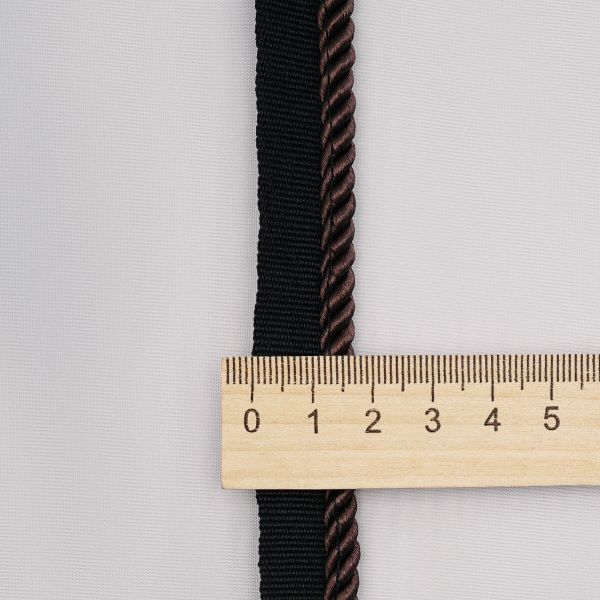 Кант витой 5 мм / 25 метров, черный/108 темно-коричневый, 3AR3294