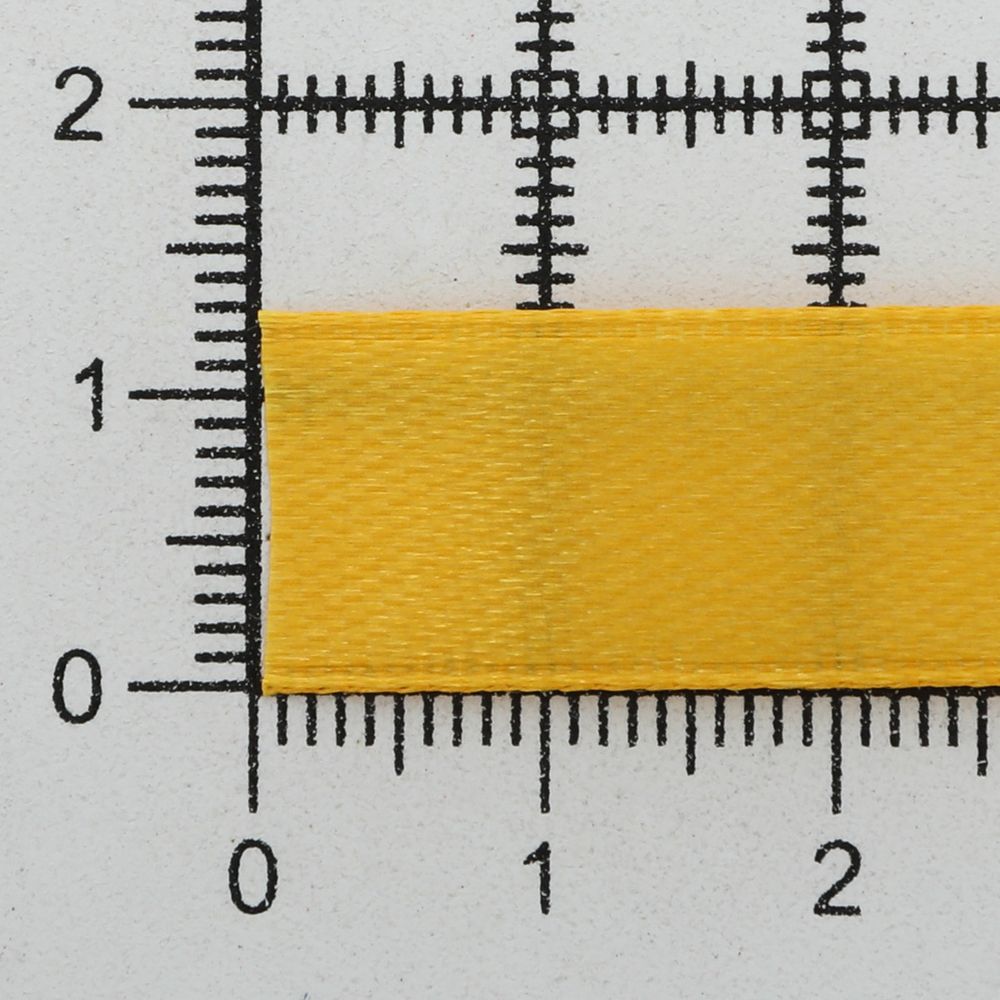 Лента атласная 1-сторонняя 12.0 мм / 22.86±1 метров, 040 т.желтый, Globus