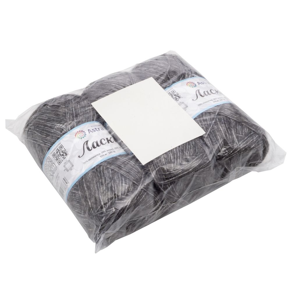 Пряжа Astra Premium (Астра Премиум) Ласка / уп.3 мот. по 100 г, 370 м, 927 темно-серый